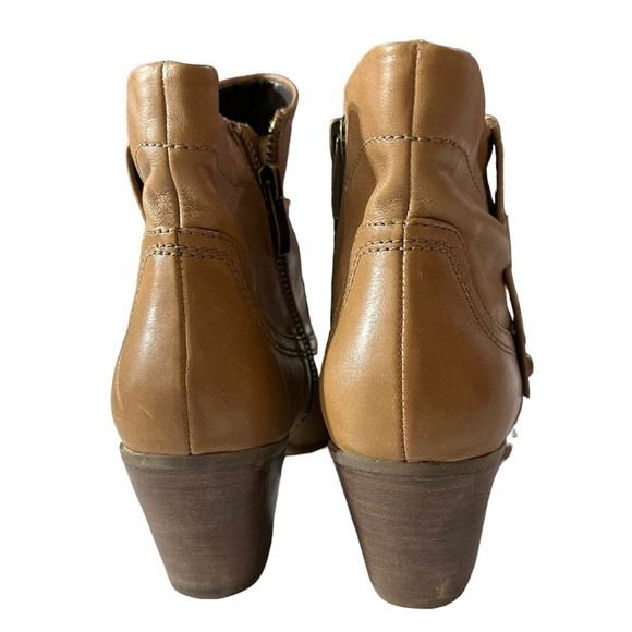 🌸2/$25 Tignanello Tan Leather Western Heeled Bootie - Picture 5 of 8